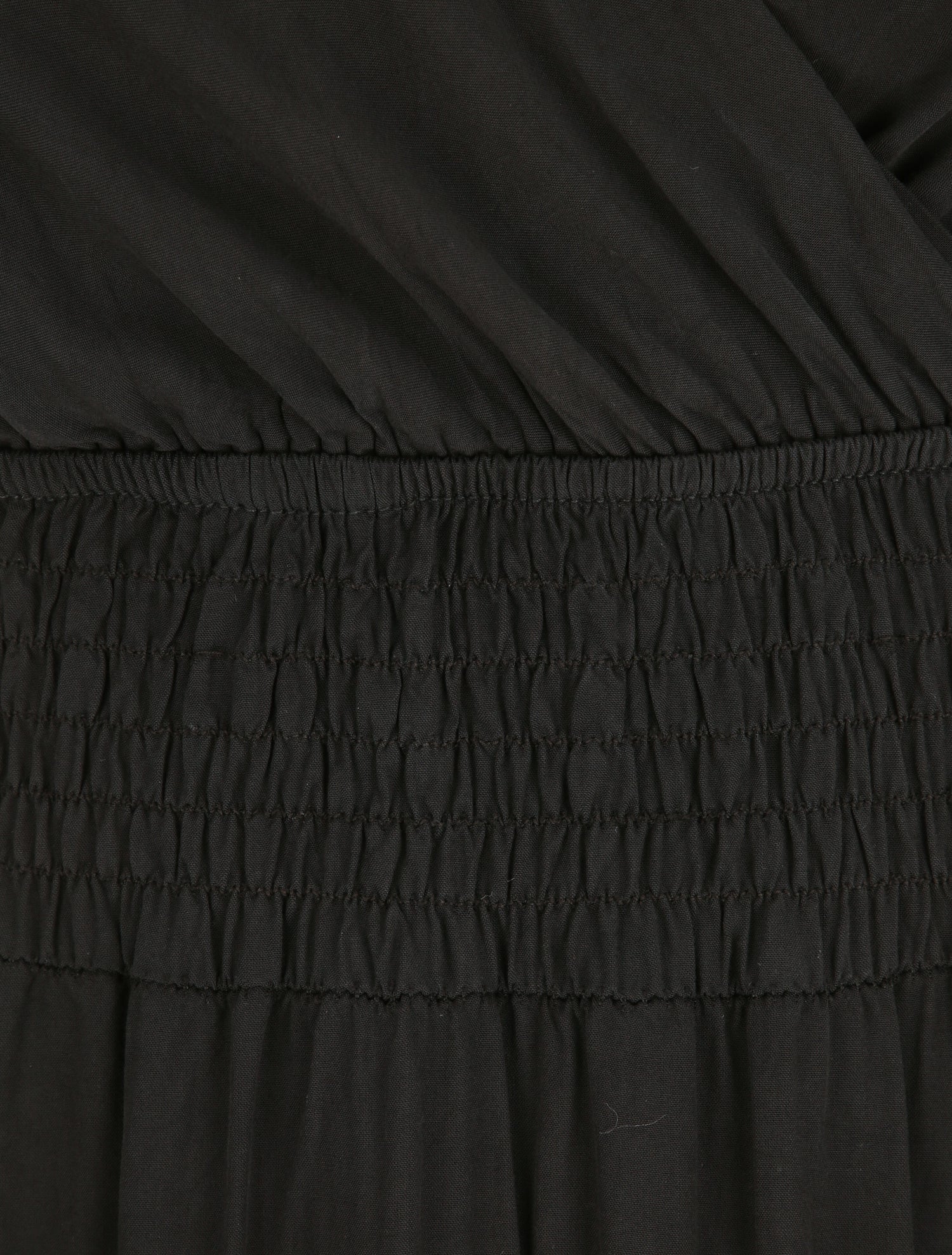 Robe longue empire unie à bretelles - Noir - 3