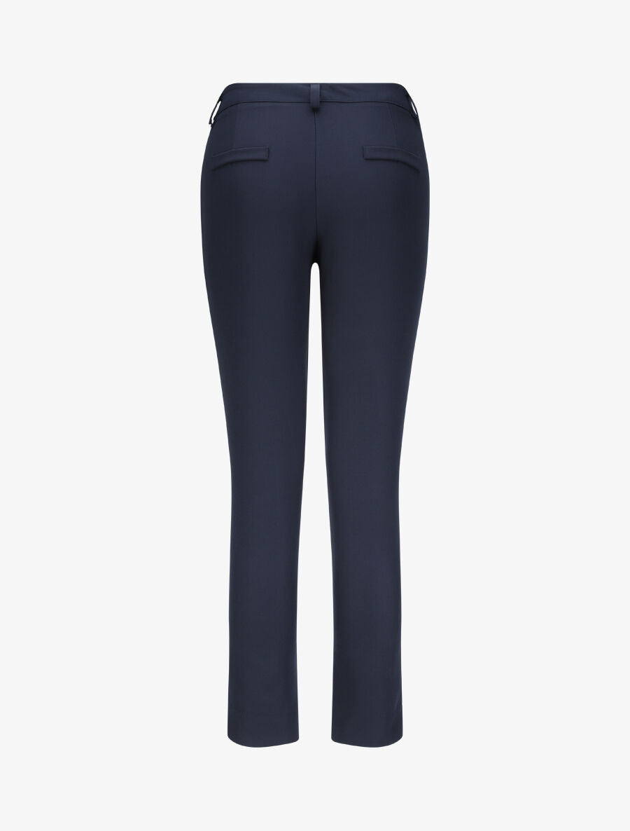 Pantalon droit à bords fendus - Marine - 2
