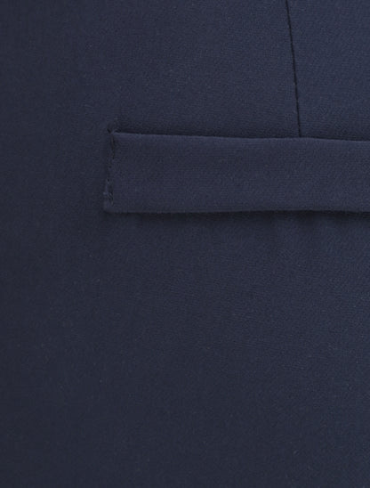 Pantalon droit à bords fendus - Marine - 3