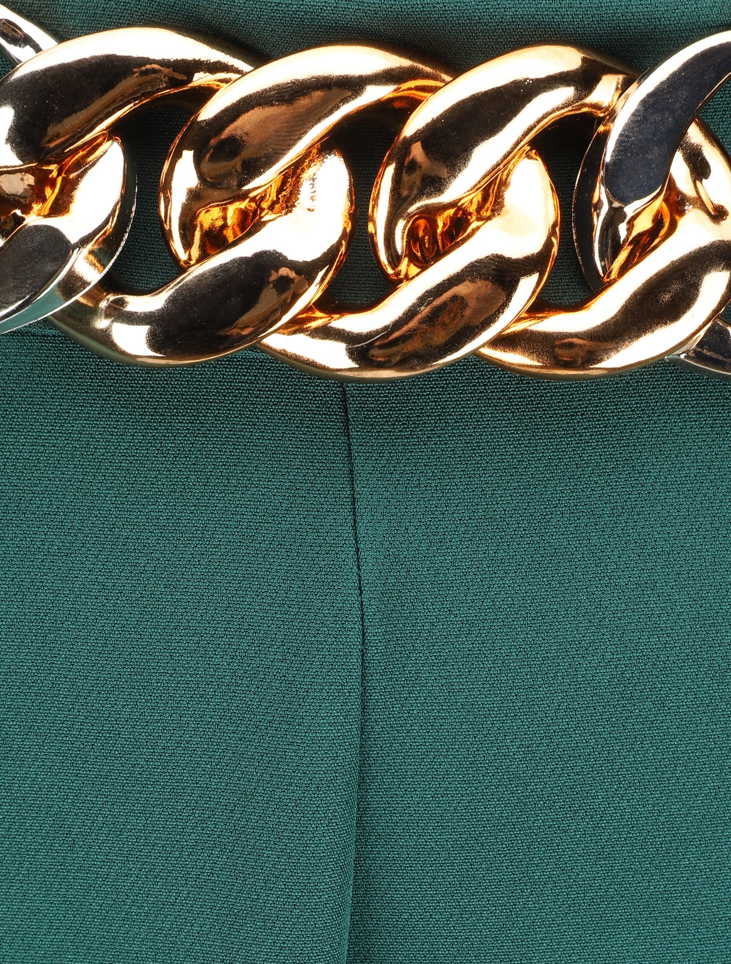 Pantalon uni à ceinture stylisée - Vert sapin - 3