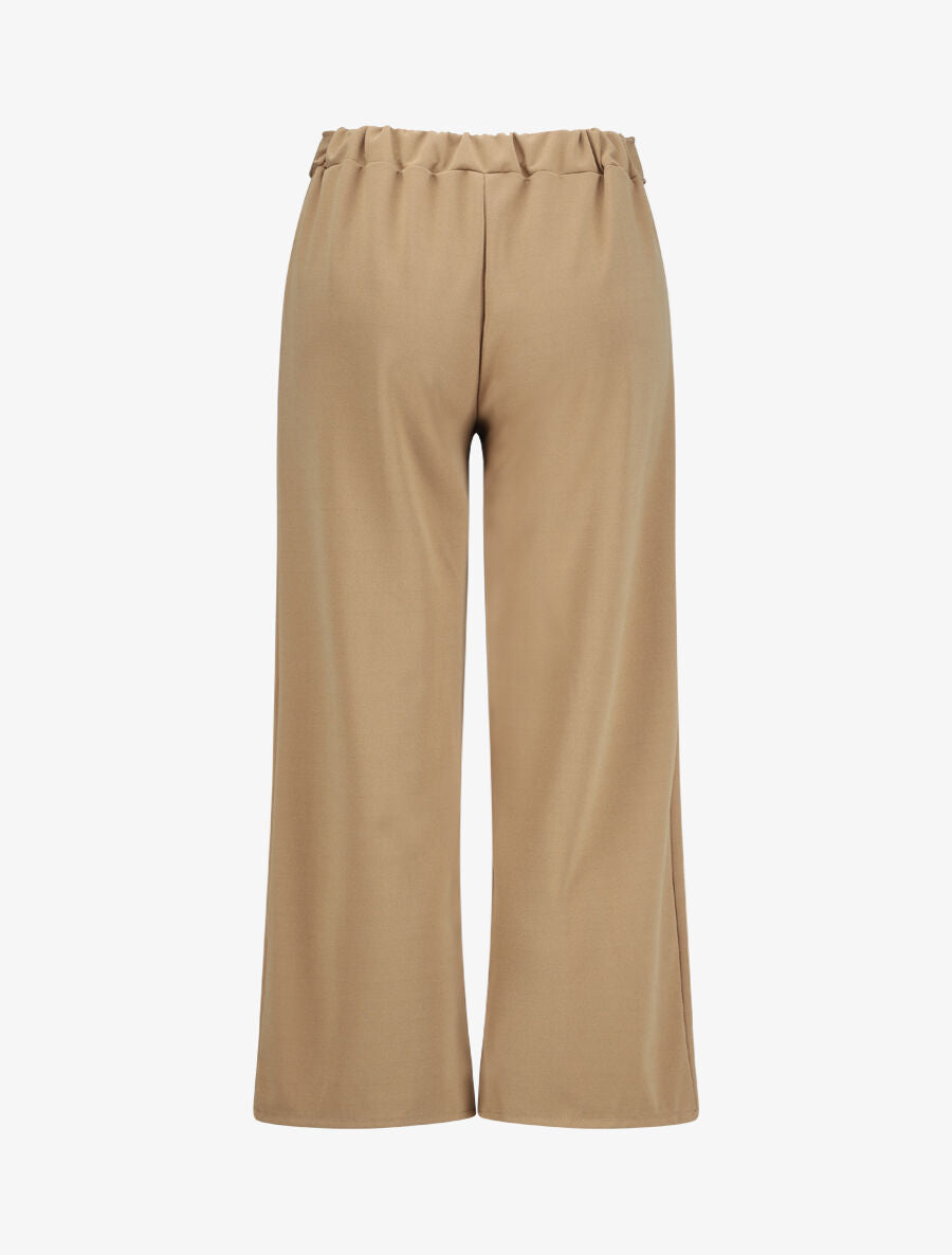 Pantalon ample à taille élastiquée - Camel - 2