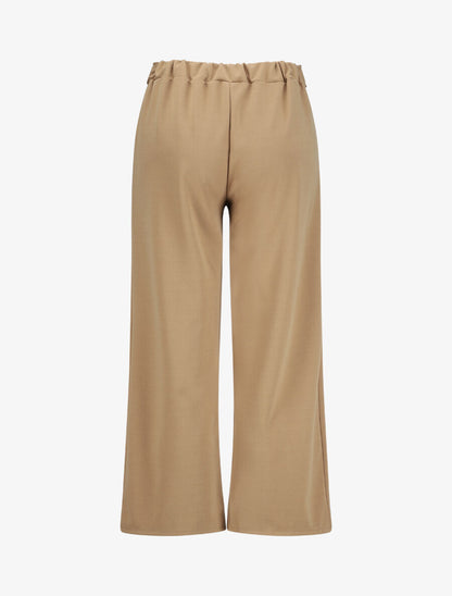 Pantalon ample à taille élastiquée - Camel - 2