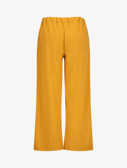 Pantalon ample à taille élastiquée - Jaune moutarde - 2