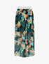 Jupe longue en voile imprimé tropical à ceinture contrastante - Noir - 5