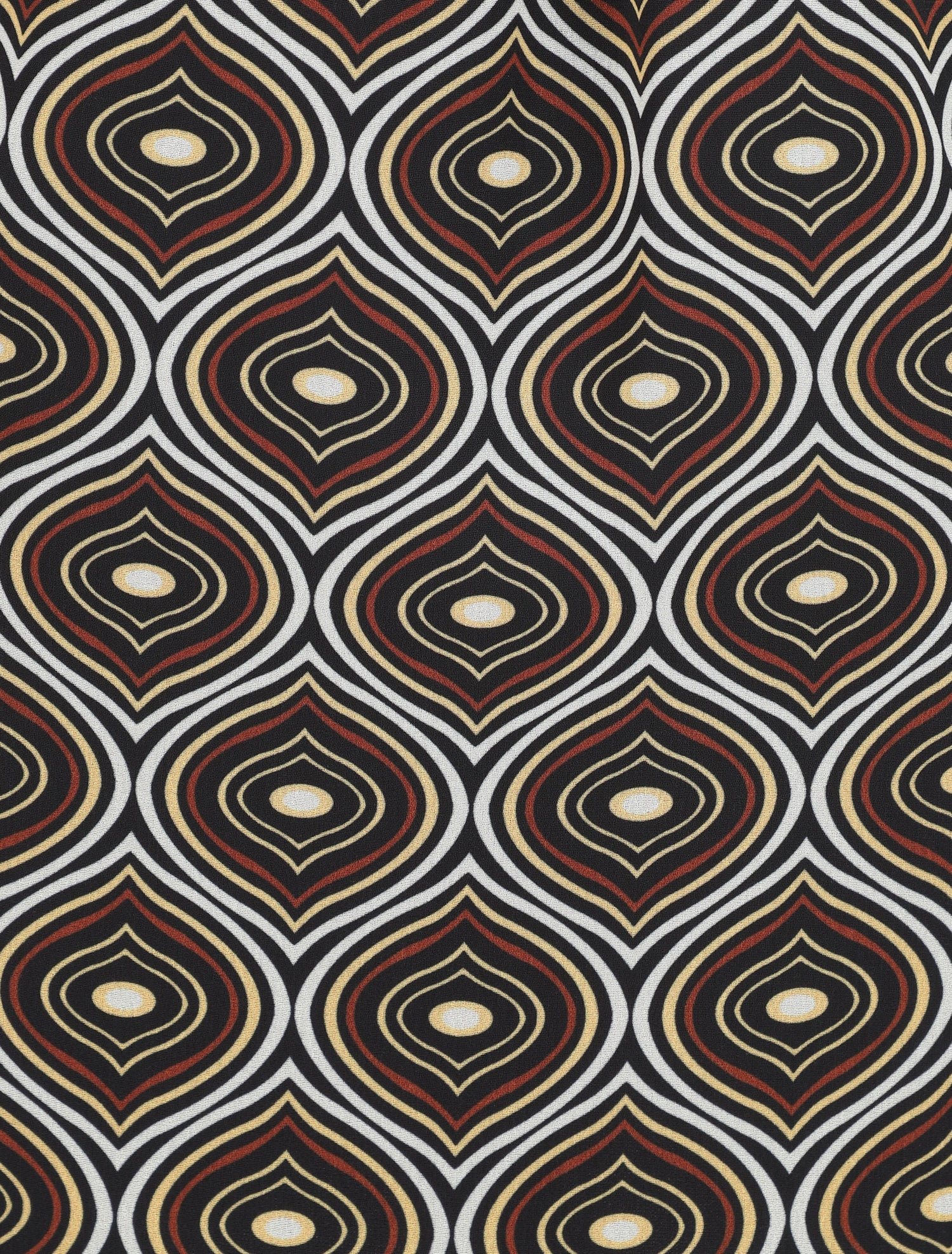 Jupe longue en voile imprimé psychédélique à ceinture contrastante - Noir - 3