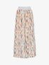 Jupe longue à imprimé rétro et ceinture irisée - Beige - 5