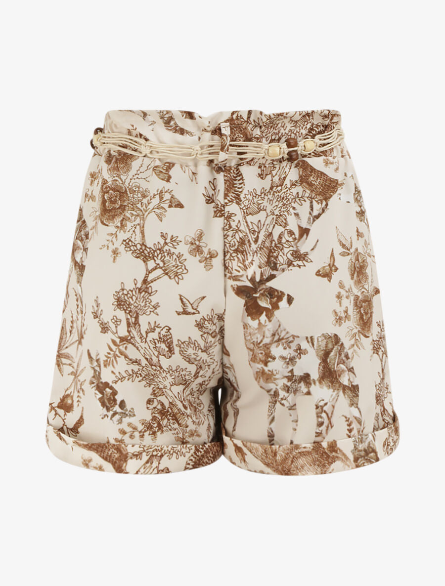 Short paper bag imprimé animal - Beige - 2