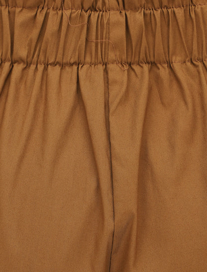 Short taille haute évasé à ourlet - Camel - 3