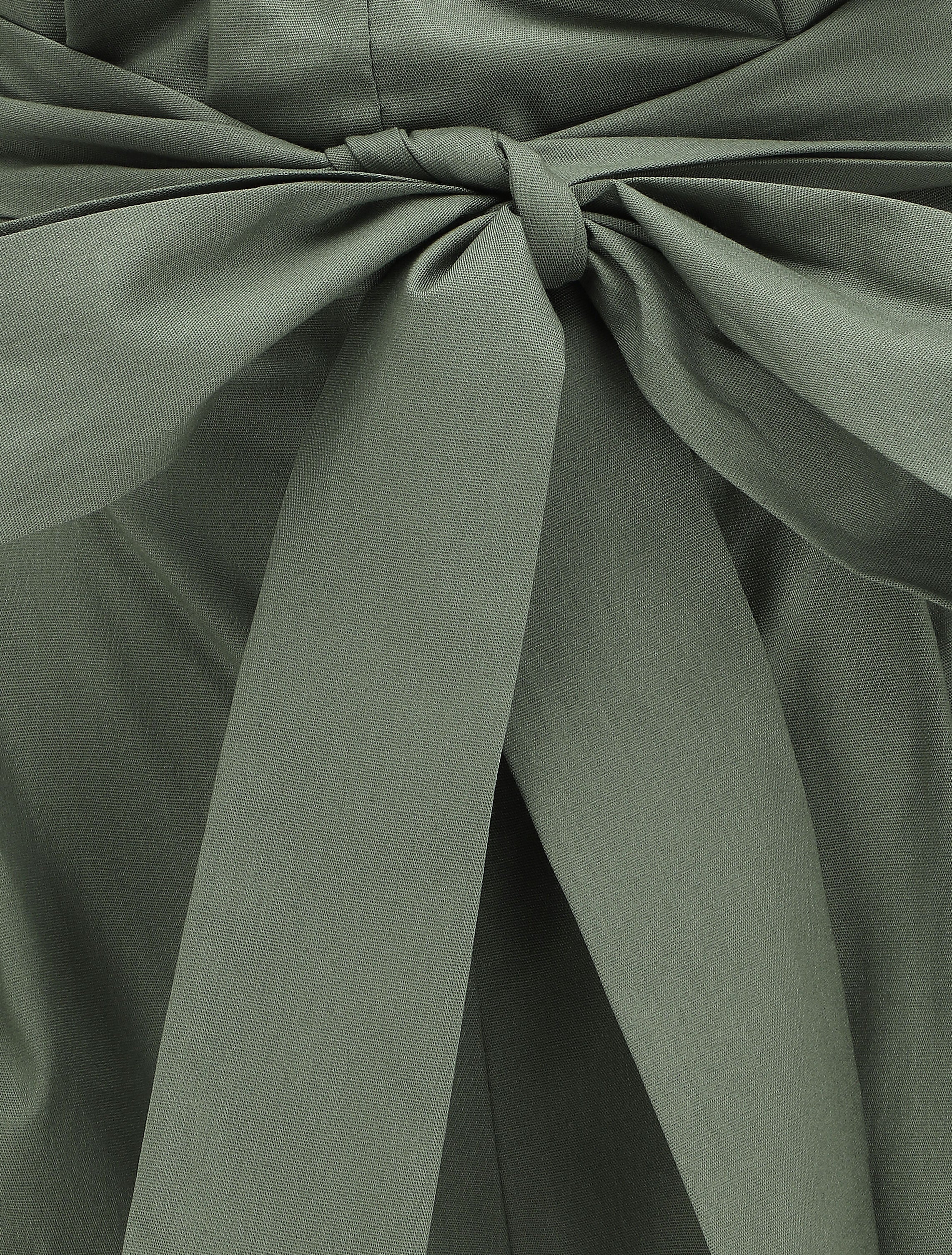 Short taille haute évasé à ourlet - Kaki - 3
