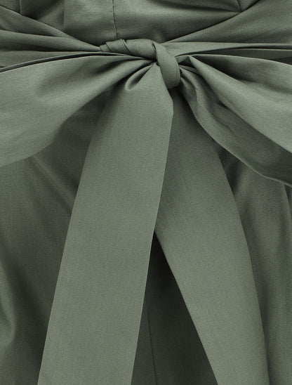 Short taille haute évasé à ourlet - Kaki - 3