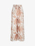 Pantalon satiné imprimé tropical - Camel - 1