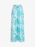 Pantalon satiné imprimé tropical - Turquoise - 4