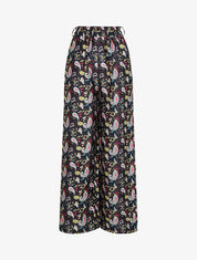 Pantalon satiné imprimé cachemire - Noir - 4