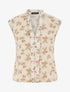 Top sans manches imprimé rosier - Beige - 5