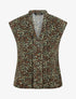 Top sans manches imprimé feuilles stylisées - Noir - 4