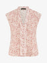 Top sans manches imprimé feuilles stylisées - Rose - 1