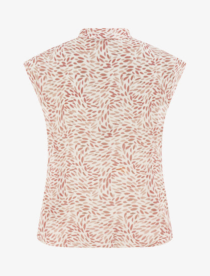Top sans manches imprimé feuilles stylisées - Rose - 2
