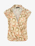 Top en voile sans manches imprimé cercles stylisés - Beige - 1