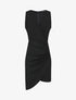 Robe drapée sans manches - Noir - 1