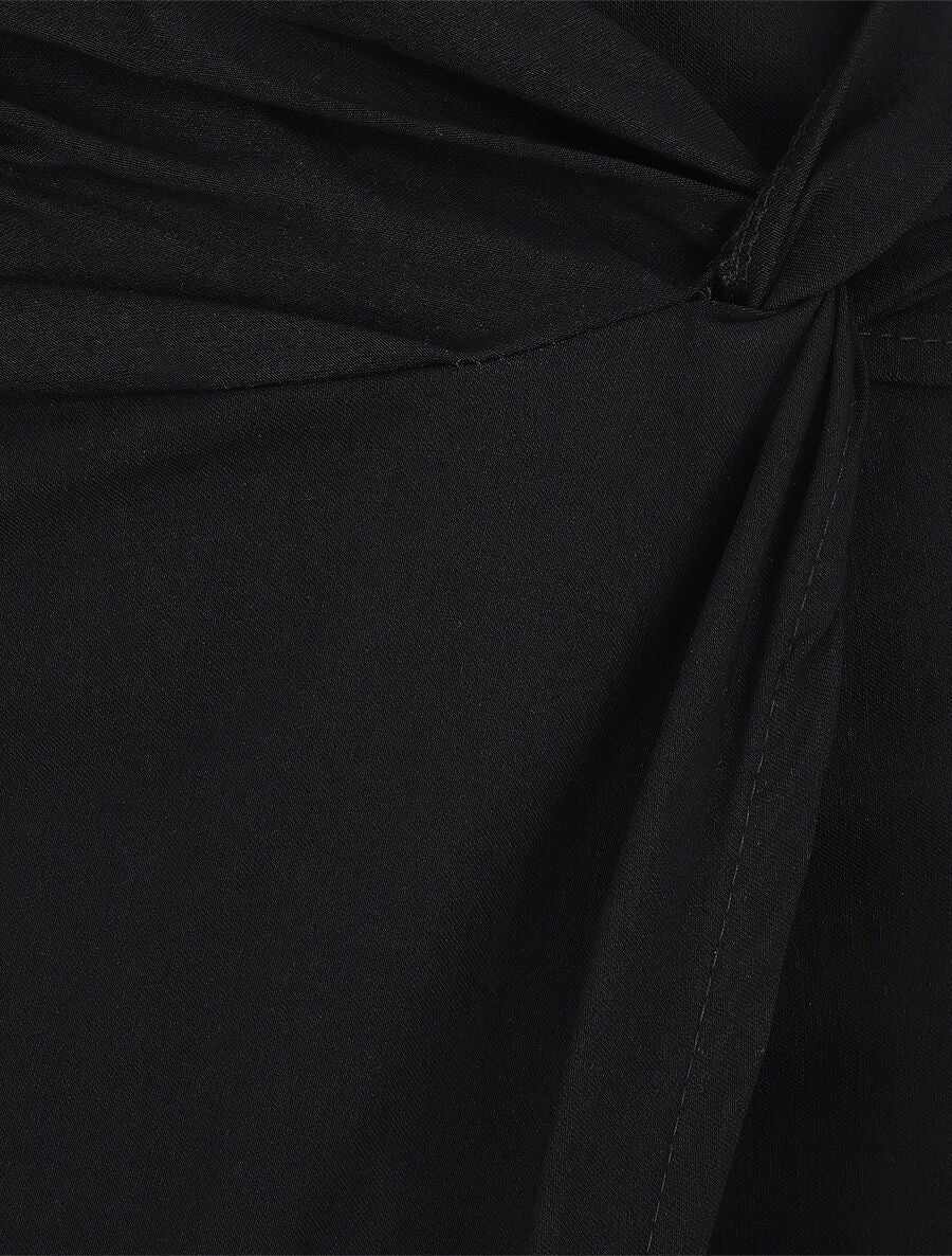 Mini jupe portefeuille drapée - Noir - 3
