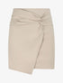 Mini jupe portefeuille drapée - Beige - 1