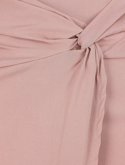 Mini jupe portefeuille drapée - Rose pâle - 3