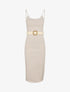 Robe mi-longue fendue - Beige - 1
