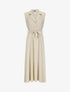 Robe longue à épaulettes effet lin - Beige - 4
