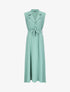 Robe longue à épaulettes effet lin - Vert d&