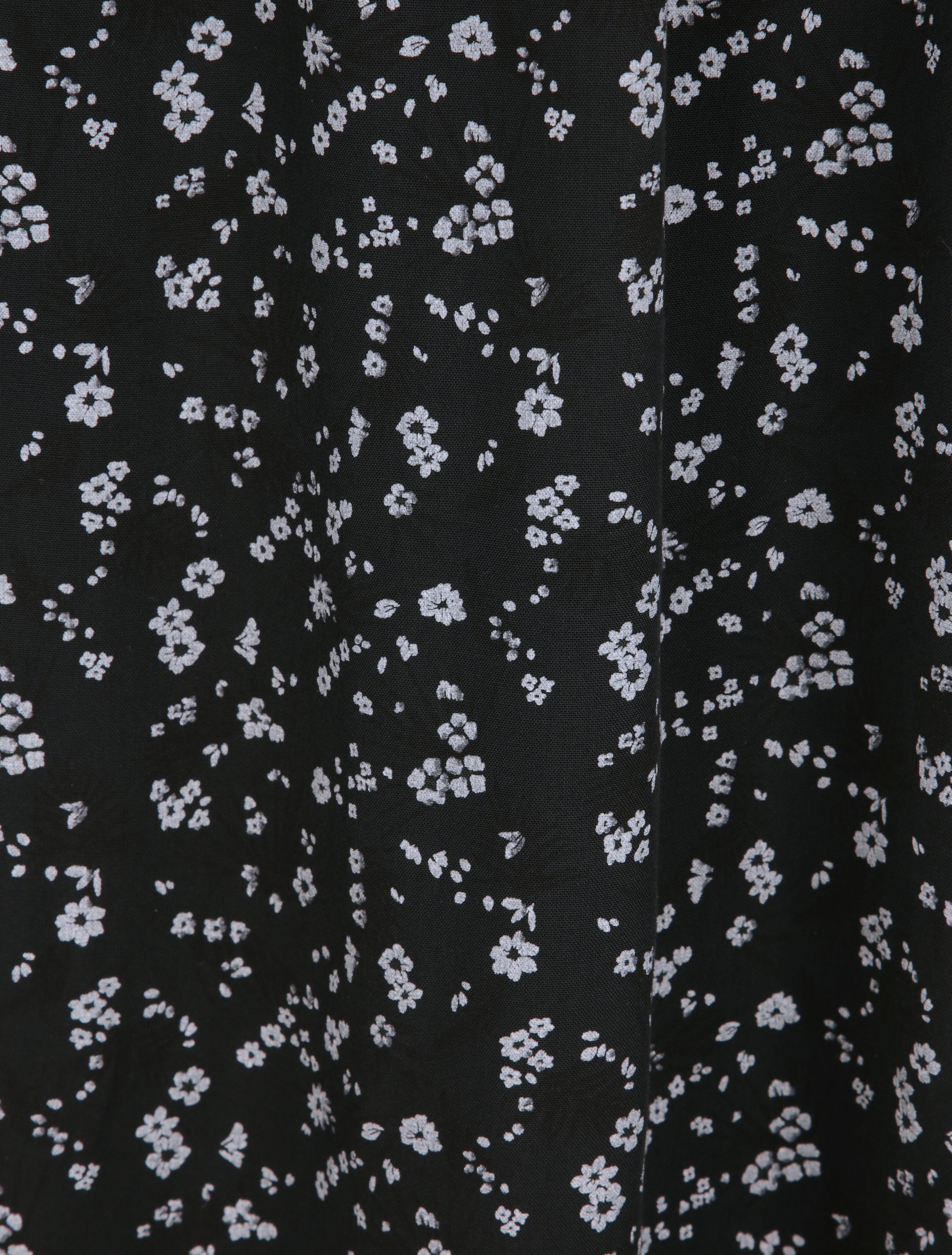 Robe longue empire à bretelles imprimé fleurs des champs - Noir - 5