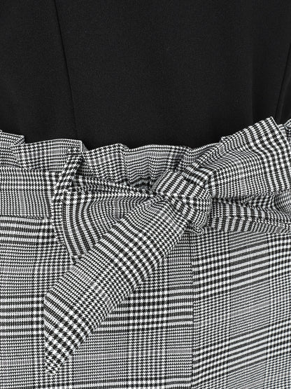 Combishort à imprimé prince de galles - Noir - 3