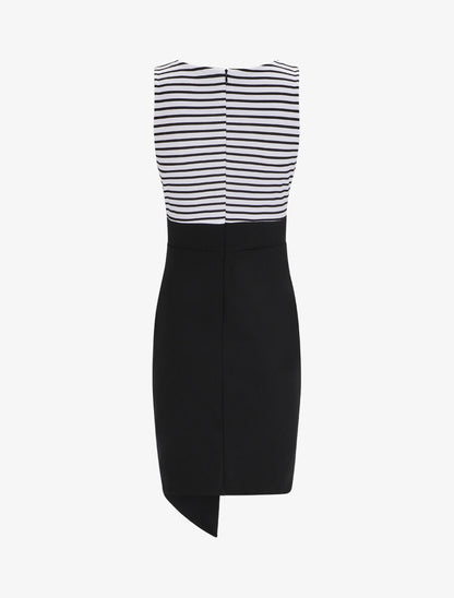 Robe cache-coeur à buste rayé - Noir - 2