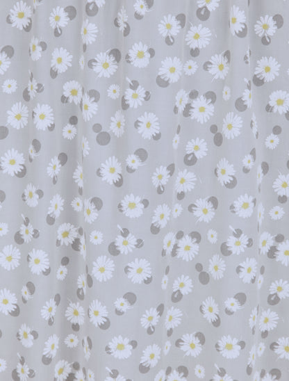 Robe longue empire à bretelles imprimé marguerites - Gris clair - 3