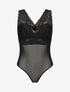 Body uni en dentelle - Noir - 1