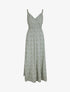 Robe longue empire à bretelles imprimé marguerites - Vert olive - 5