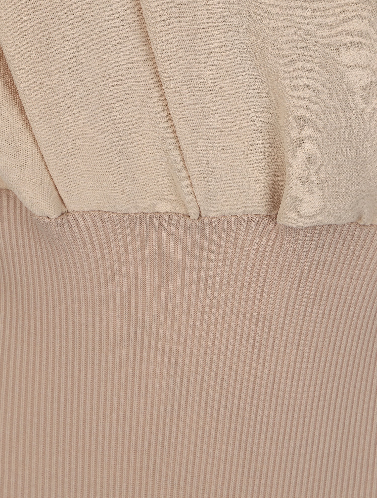 Body bi-matière à col cache-coeur - Beige - 3