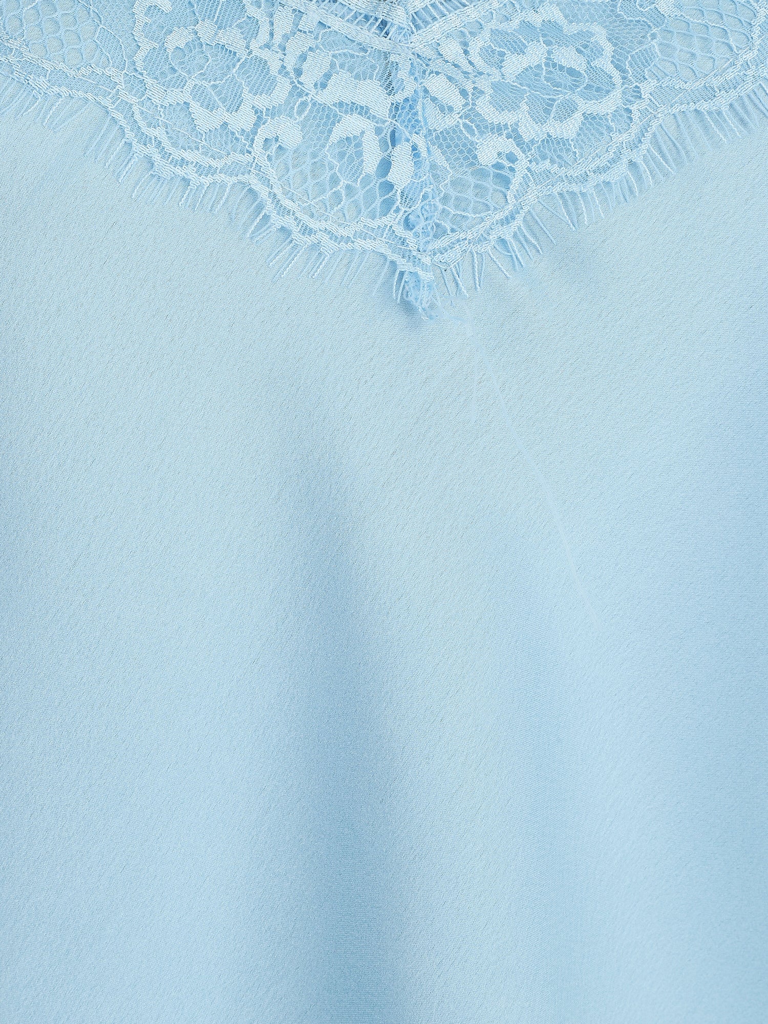 Caraco satiné à dentelle - Bleu ciel - 3