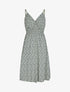 Robe empire mi-longue imprimé floral - Vert olive - 1