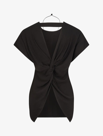 Top oversize à dos ouvert et torsadé - Noir - 2
