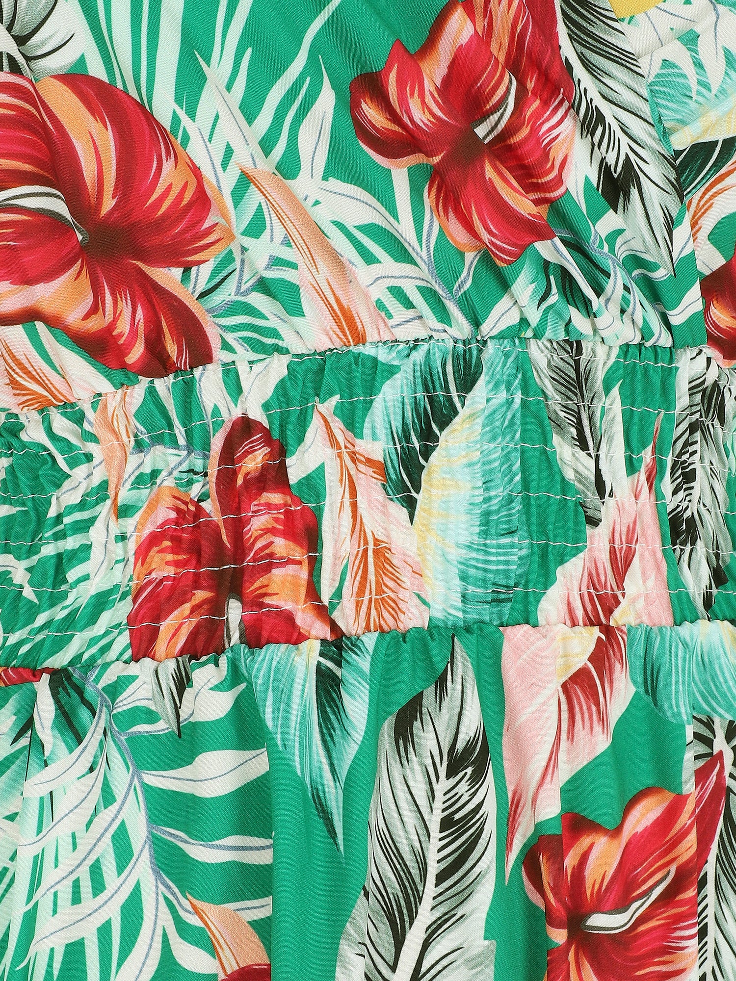 Robe longue à imprimé floral - Vert - 3