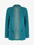 Blazer long à col châle - Bleu canard - 4
