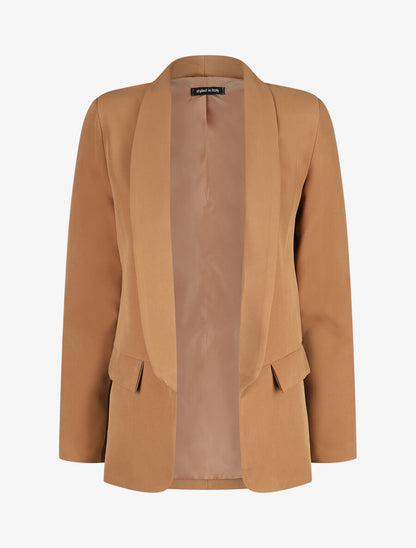Blazer long à col châle - Camel - 5