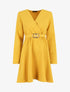 Robe uni à col cache-coeur - Jaune - 1