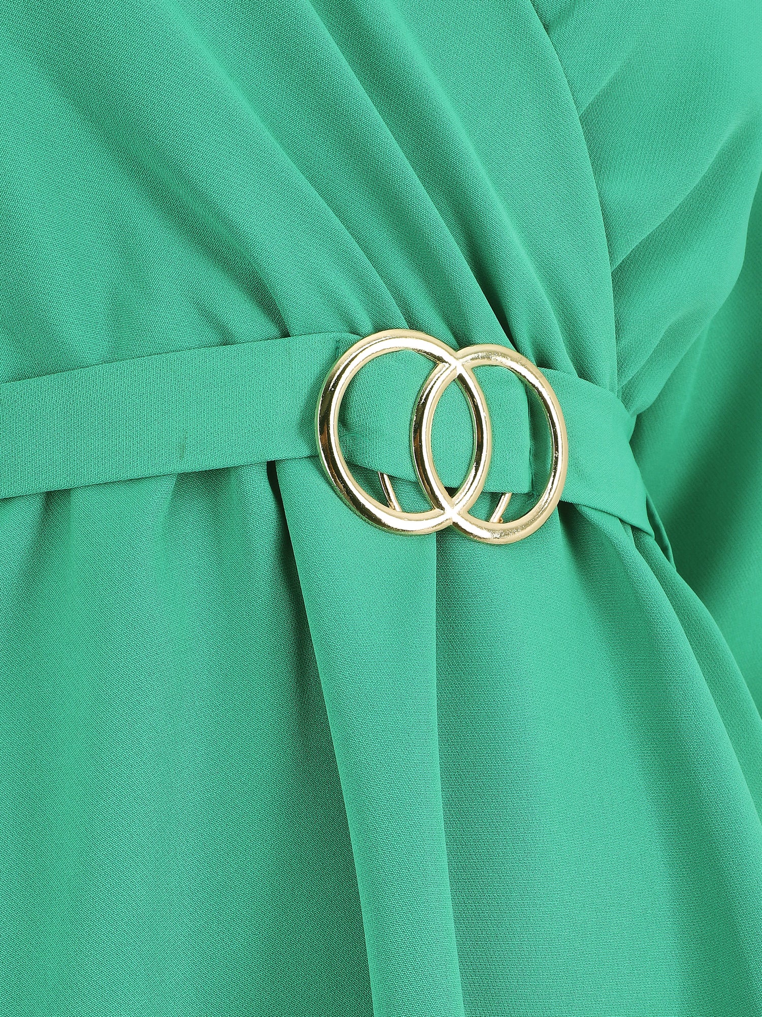 Robe uni à col cache-coeur - Vert - 3