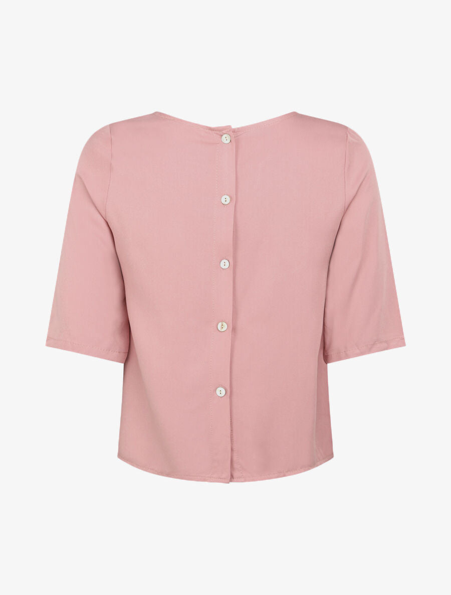 Top à dos boutonné - Rose - 2