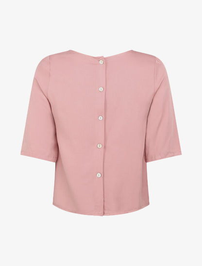 Top à dos boutonné - Rose - 2