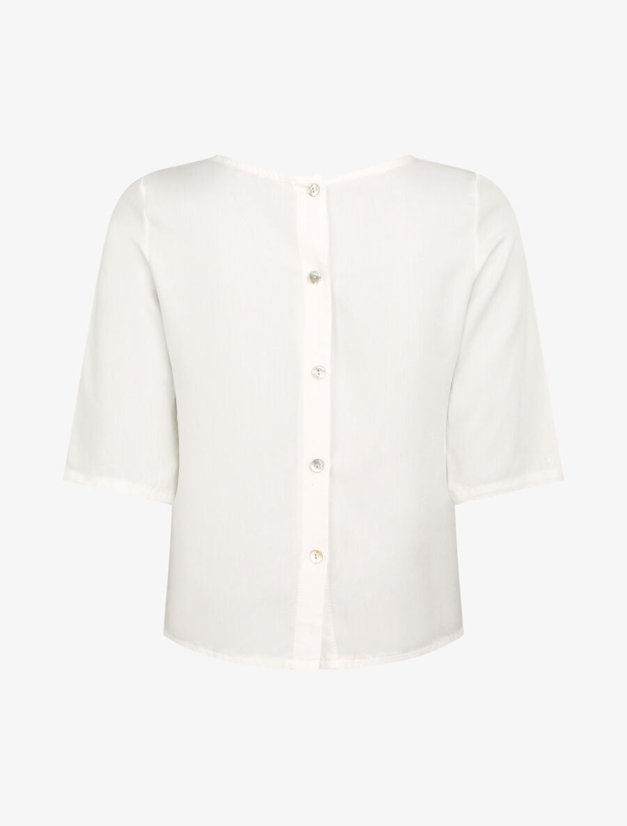 Top à dos boutonné - Blanc - 2