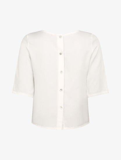 Top à dos boutonné - Blanc - 2