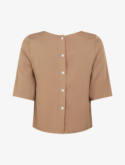 Top à dos boutonné - Camel - 2