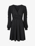 Robe patineuse à col cache-coeur - Noir - 4